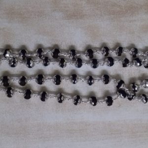 karungali mala with silver cap and chain